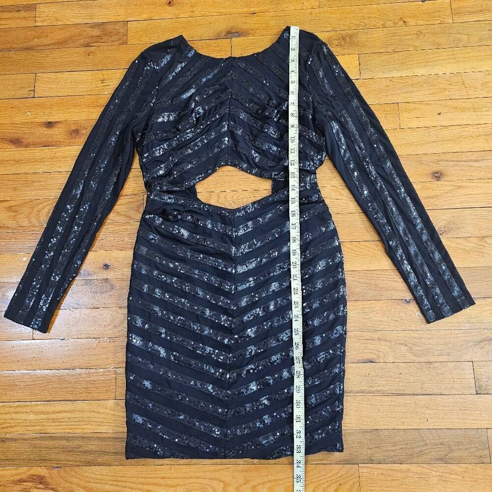 House of CB Women's Mini Sequined Suna Black Dress Size S - Picture 8 of 13